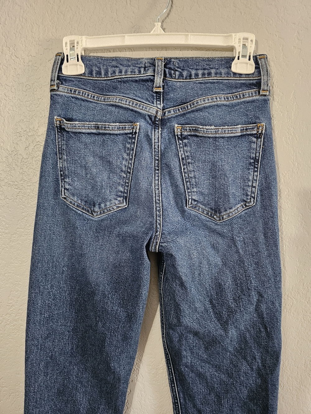 Agolde Blue Kye Mid Rise Straight Crop Ankle Jeans In Mirage Womens 23 - Picture 7 of 11